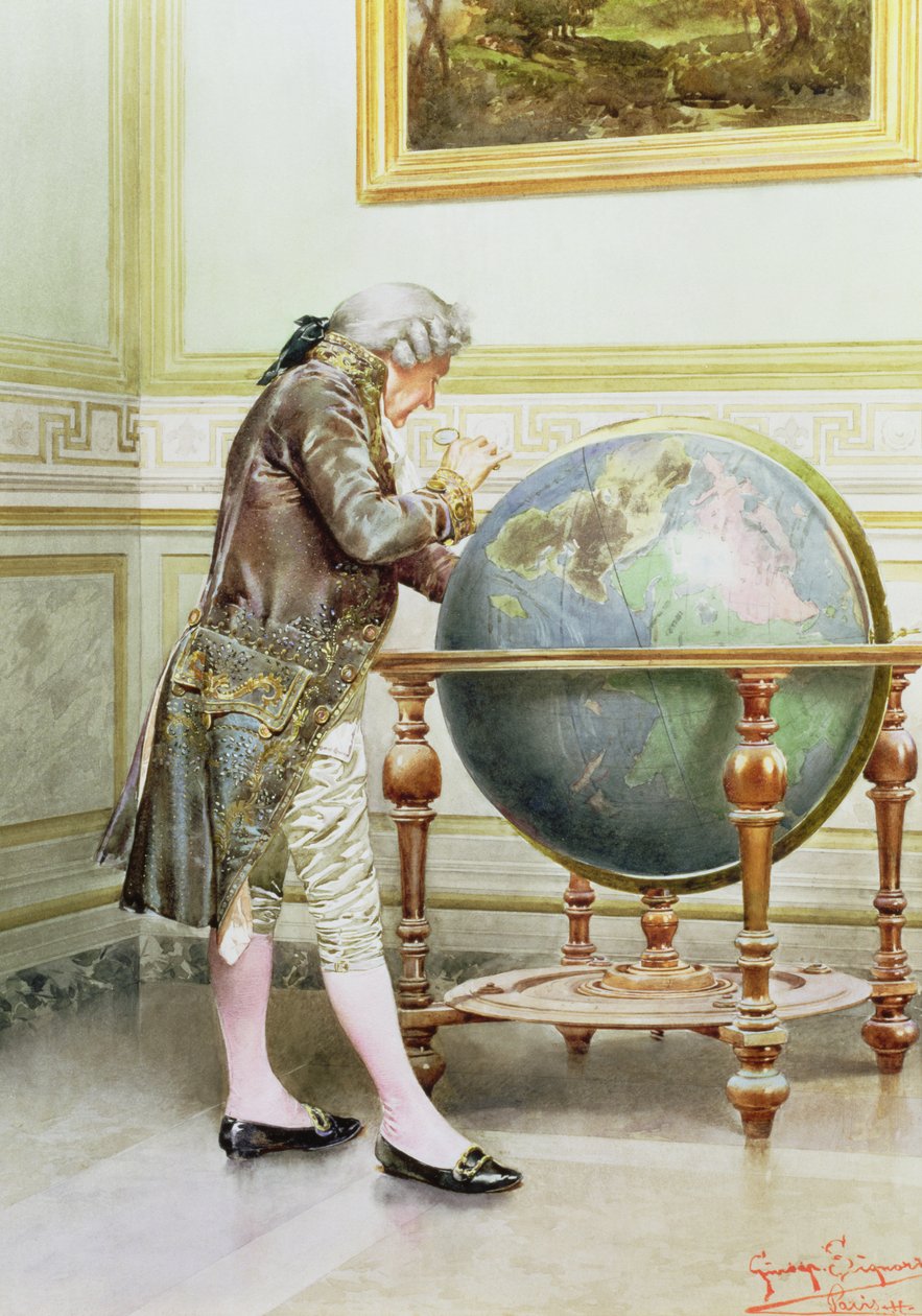 Undersøgelse af kloden af Giuseppe Signorini
