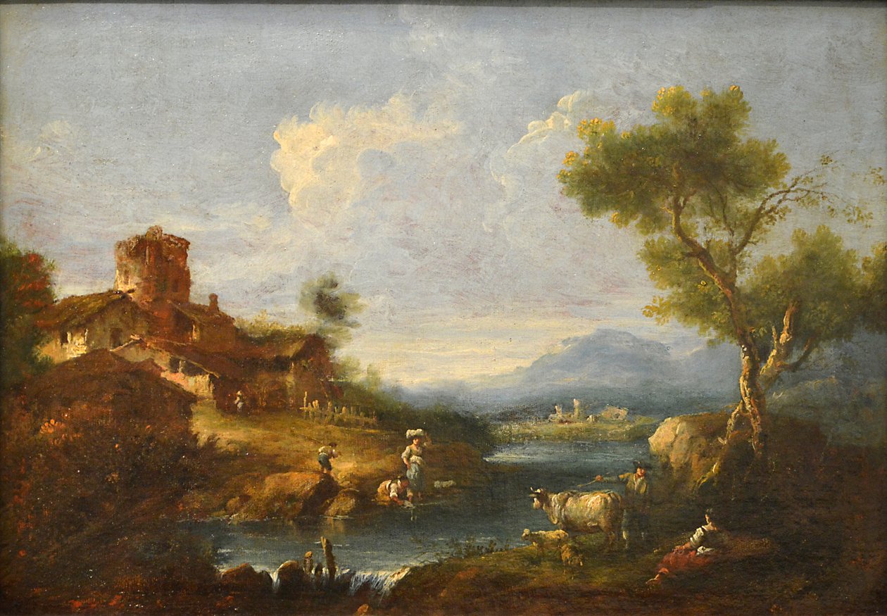 Pastoralt landskab af Giuseppe Zais