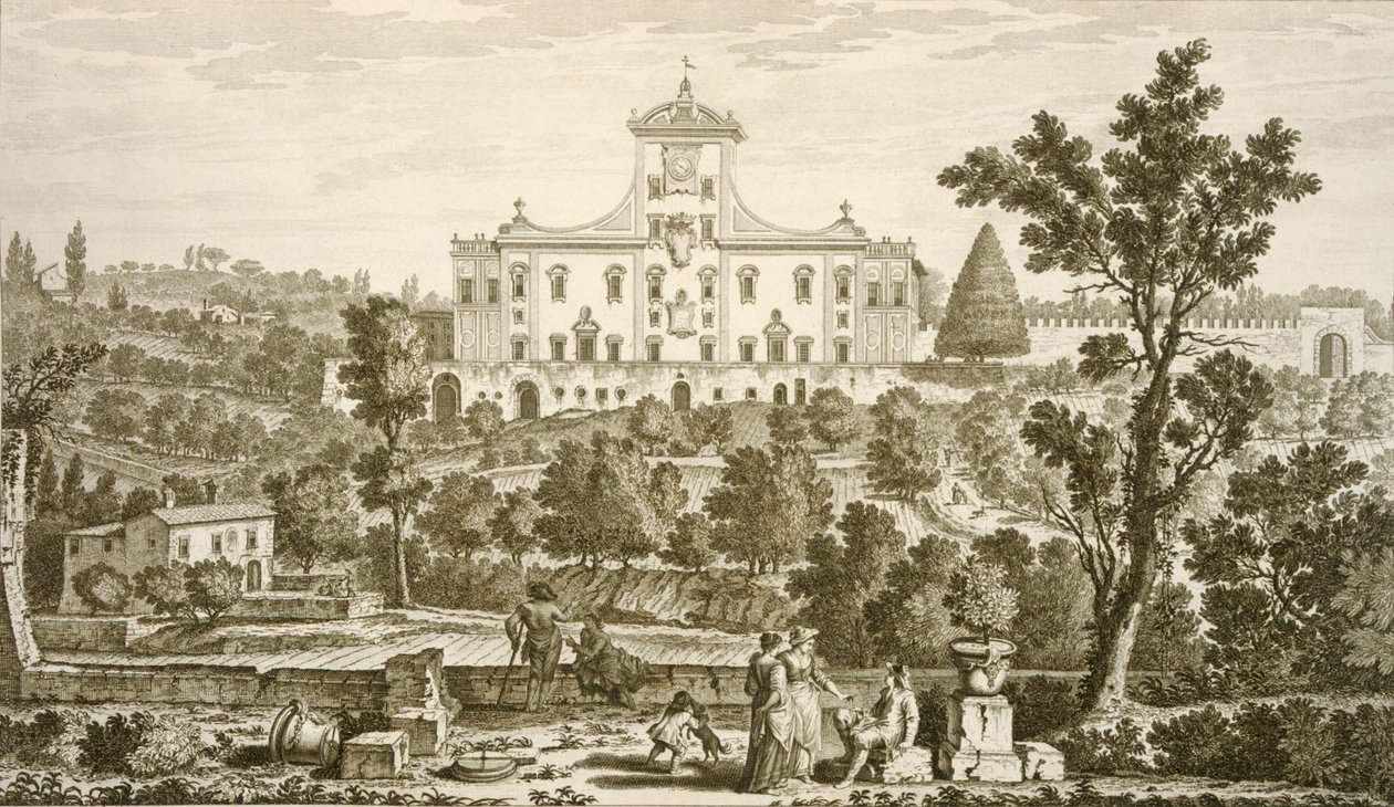 Villa Ricci ved Pozzolatico af Giuseppe Zocchi