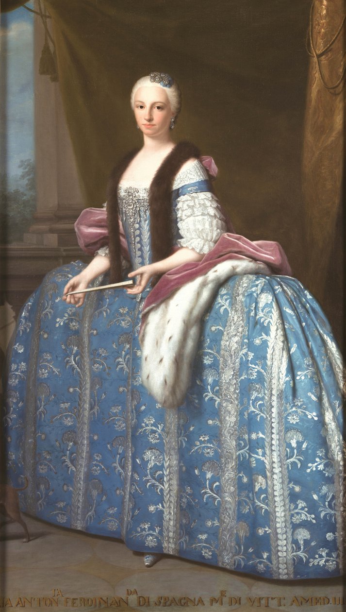 Portræt af Maria Antonia Ferdinanda af Spanien, dronning af Sardinien, hustru til Vittorio Amedeo III af Giuseppe o Nicola Duprà