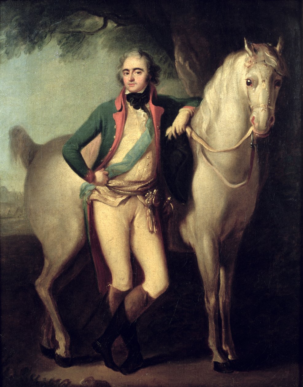 Prins Josef Anton Poniatowski (1763-1813) ved sin hest, af Giuseppe or Josef Grassi
