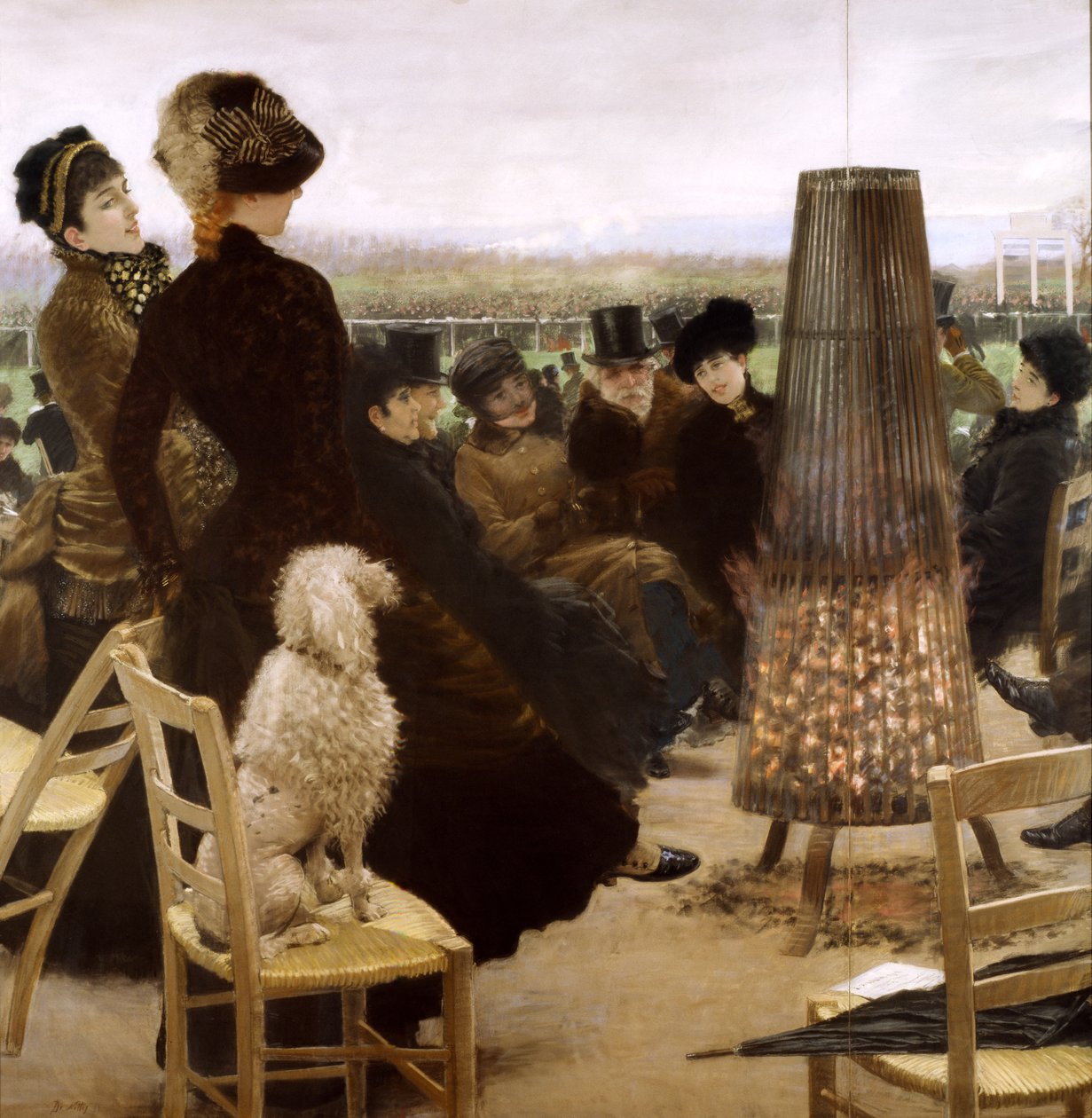 Væddeløbsbane ved Bois de Boulogne (pastel på papir) af Giuseppe de Nittis