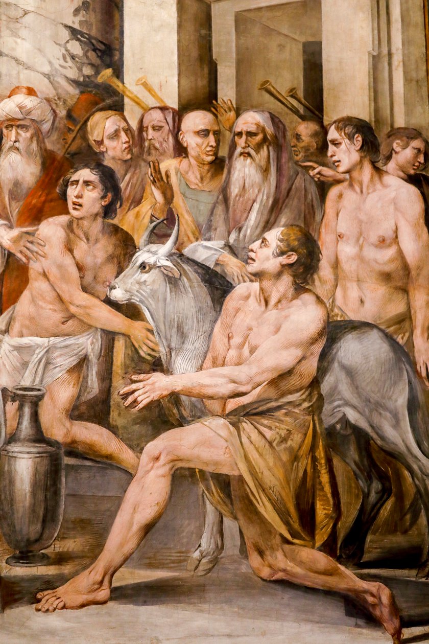 Numa Pompilius indstifter vestalernes kult (detaljer) af Giuseppe Cesari