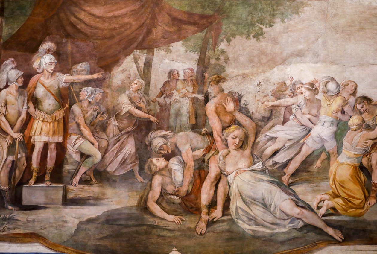 Voldtægt af de sabinske kvinder (detaljer) af Giuseppe (1568 1640) Cesari