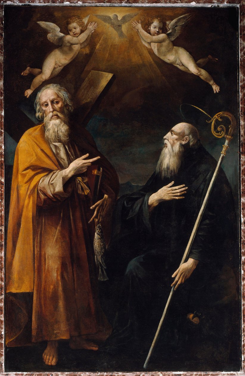 Repræsentation af Saint Andre og Saint Benedict of Nursie (maleri af Giuseppe Cesari