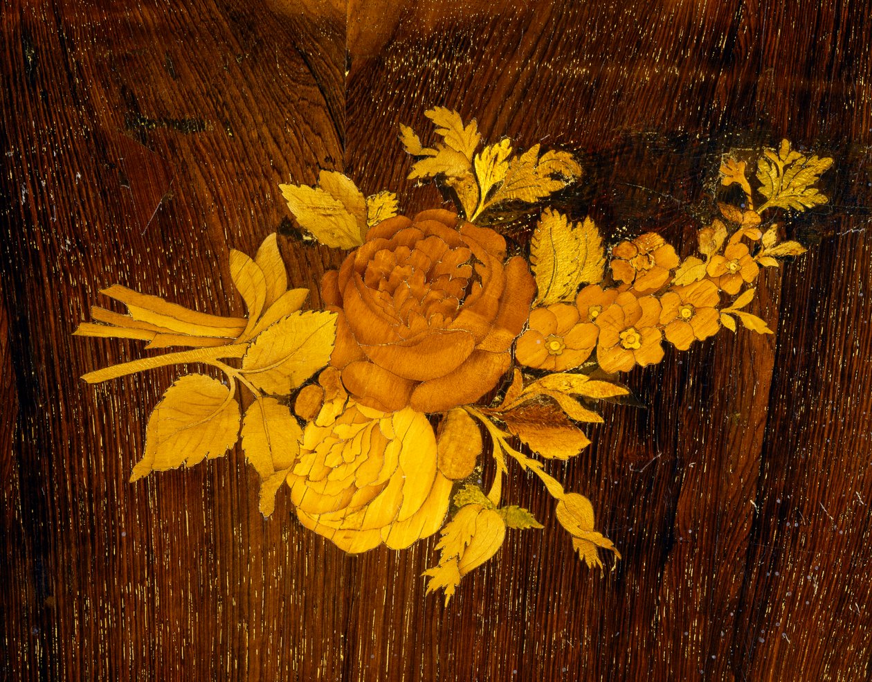 Buket blomster, detalje af indlæg fra bord af Giuseppe Maggiolini skole. Italien, slutningen af det 18. århundrede af Giuseppe (school of) Maggiolini