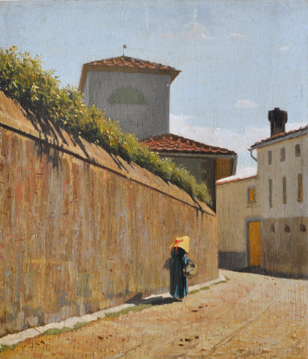 Lane under the sun, ca. 1863 (olie på plade) af Giuseppe Abbati