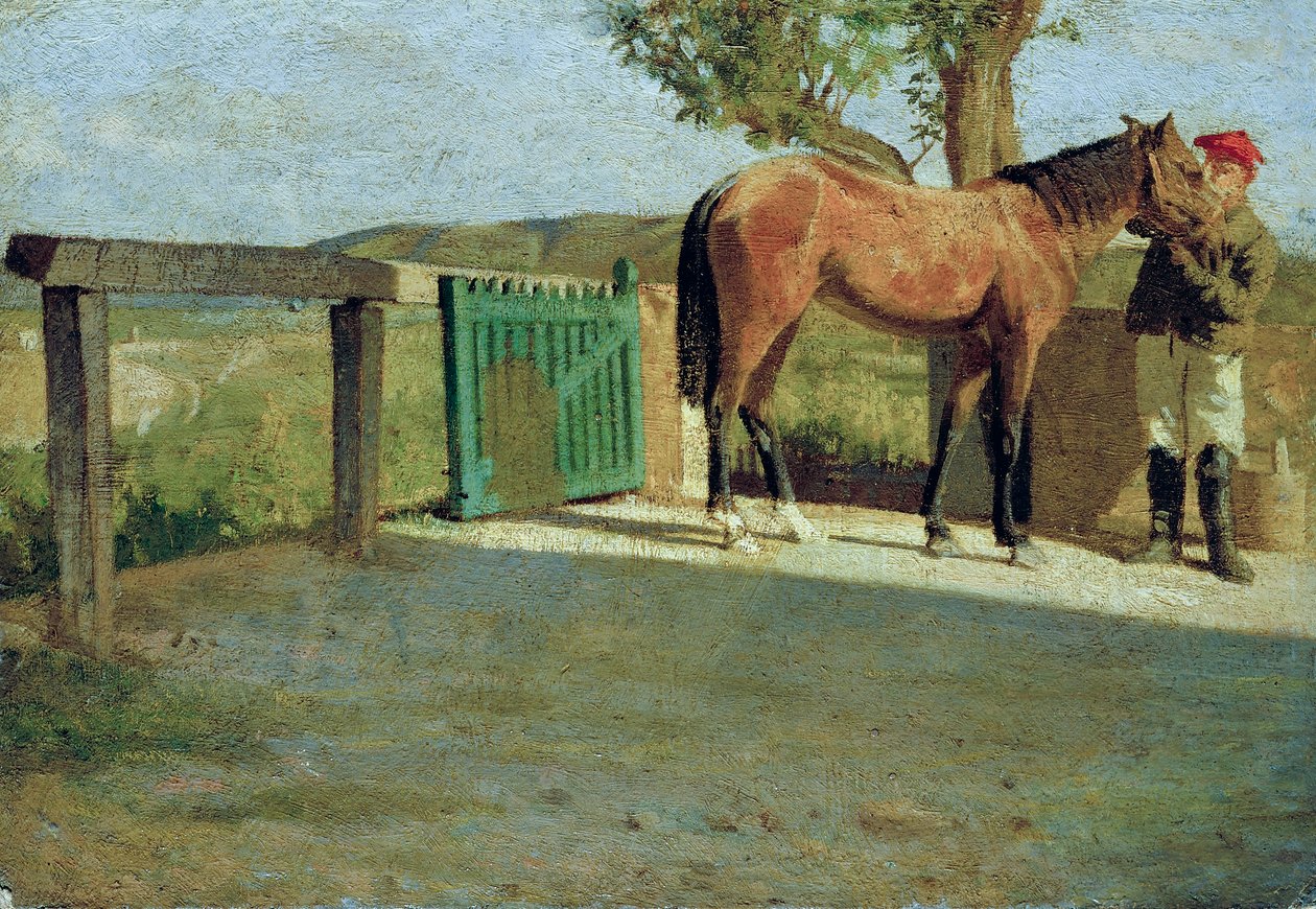 Den lille hest, ca. 1867 (olie på karton) af Giuseppe Abbati