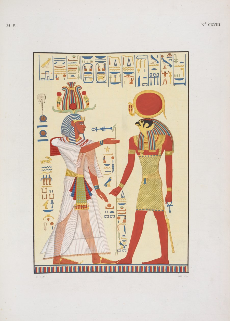Menphtah II, efterfølger til Ramses II, illustration fra "The Monuments of Egypt and Nubia...", af Ippolito Rosellini af Giuseppe Angelelli