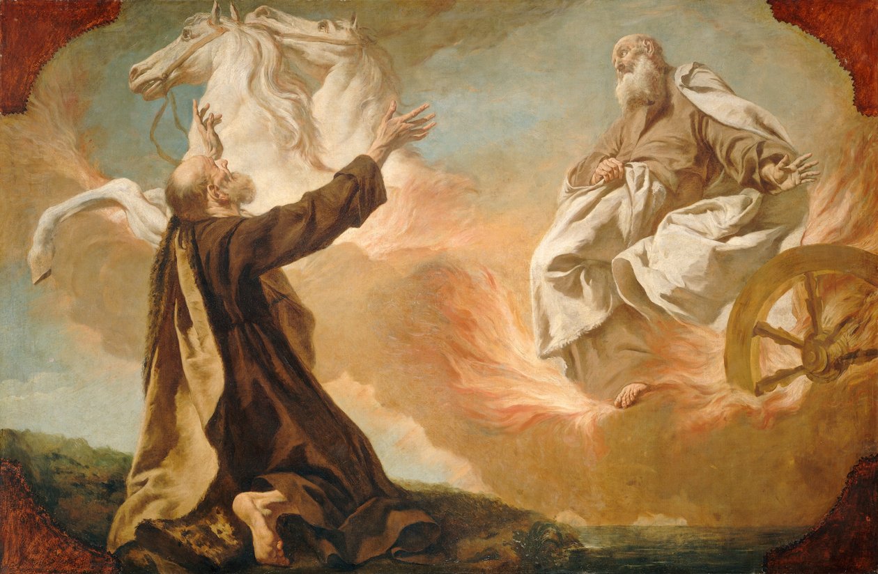 Elias taget op i en ildvogn, ca. 17401755. af Giuseppe Angeli