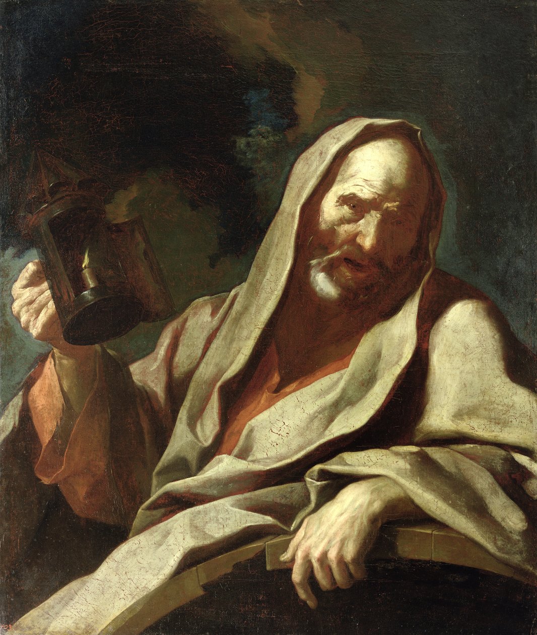 Diogenes (ca. 412-323 f.Kr.) med sin lanterne, ca. 1720-40 af Giuseppe Antonio Petrini