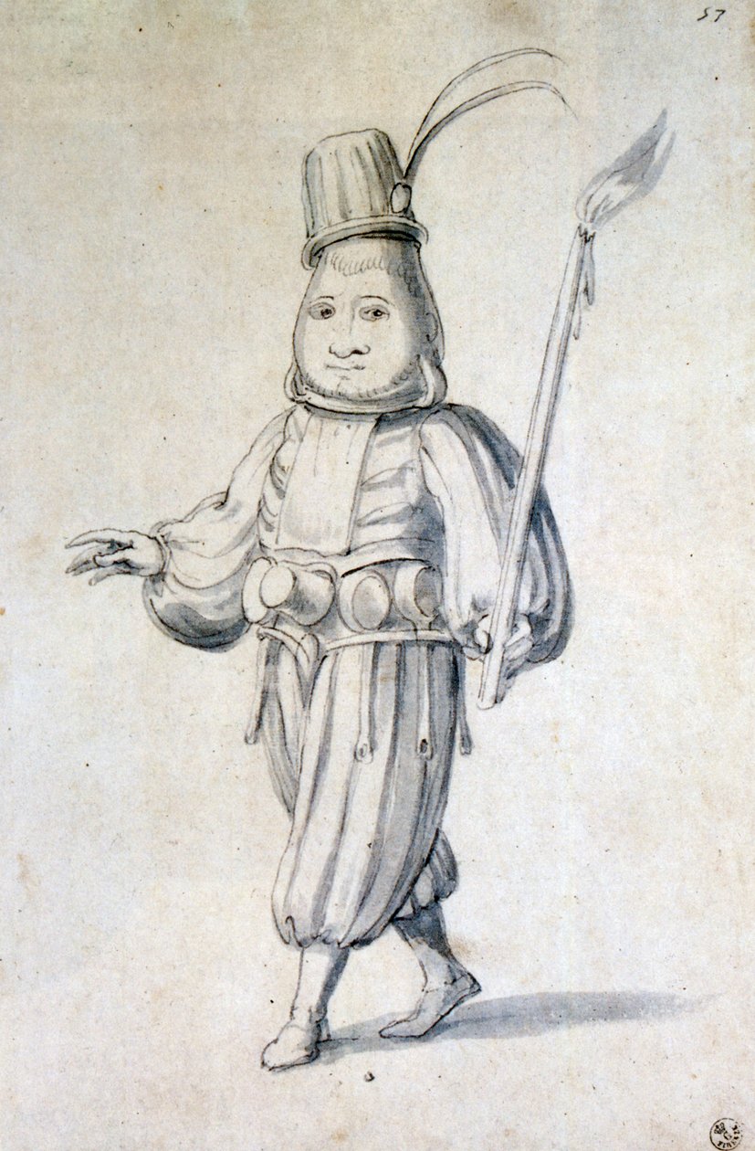 Design til kostume til en kok, 1500-tallet af Giuseppe Arcimboldi