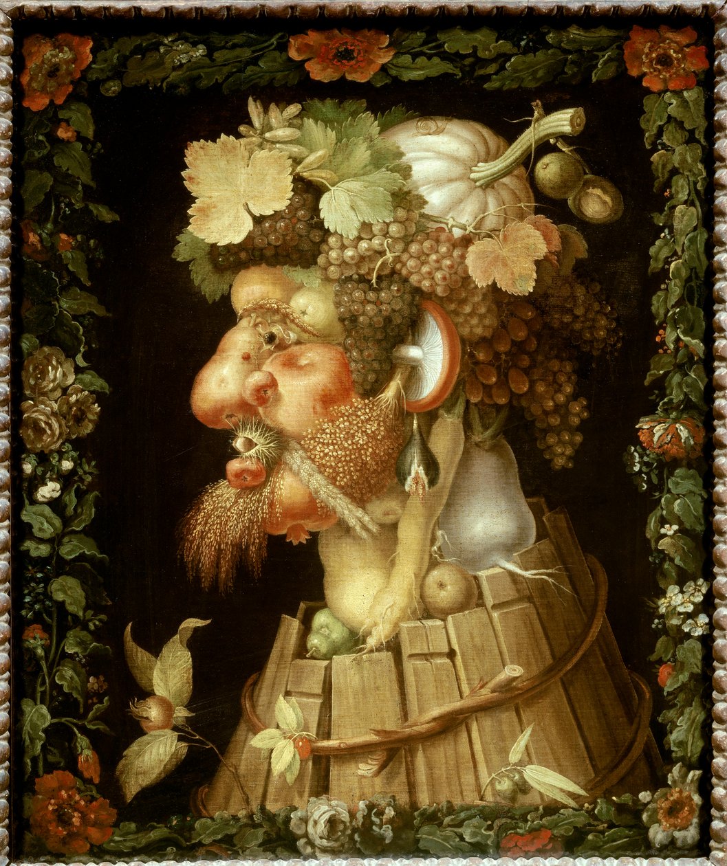 Efterårsmaleri af Giuseppe Arcimboldo (1527-1593) 1500-tallet søn. 0,76x0,63 m - Efterår. Maleri af Giuseppe Arcimboldo (1527-1593) af Giuseppe Arcimboldo