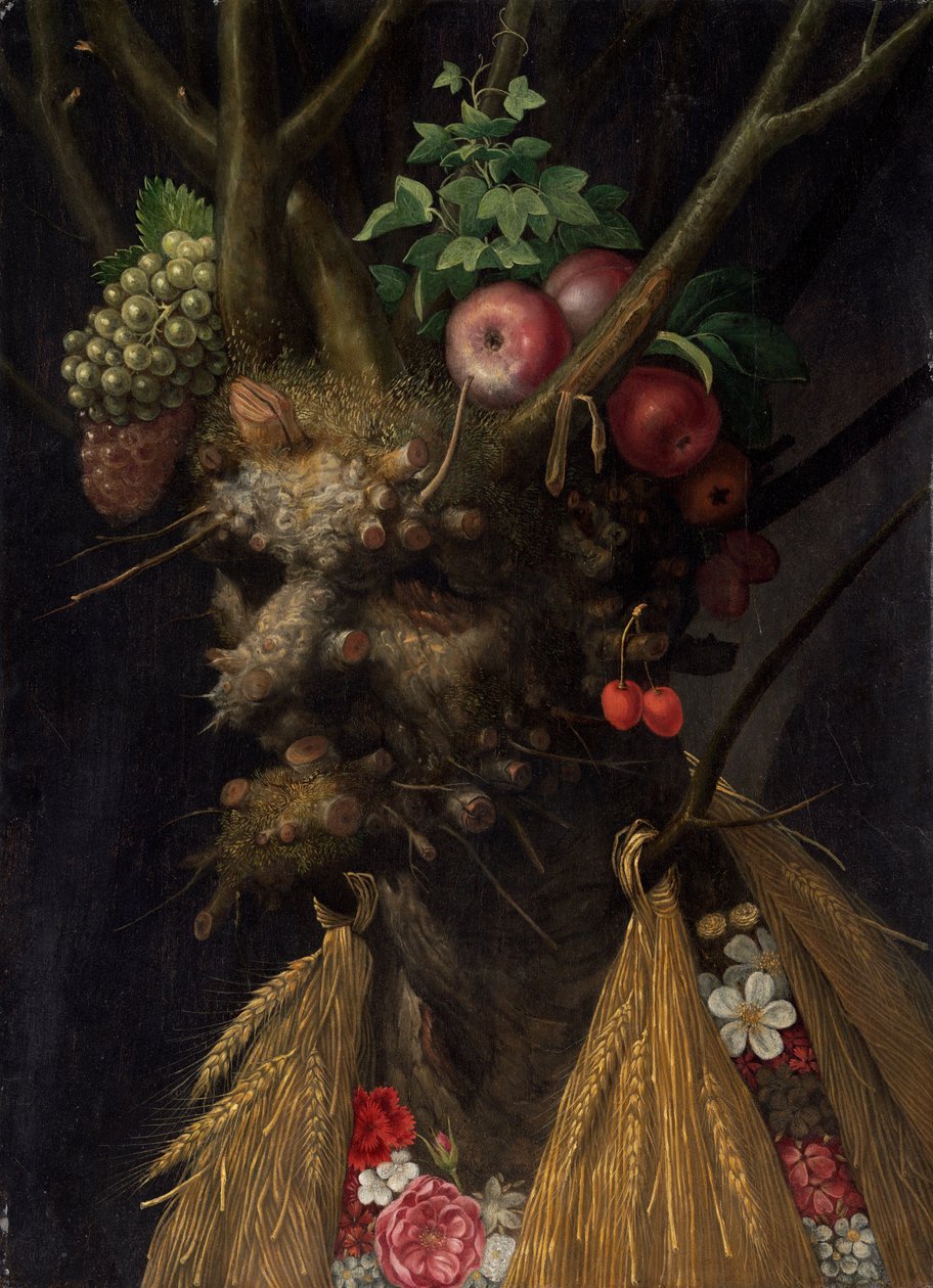 Neljä vuodenaikaa yhdessä päässä af Giuseppe Arcimboldo