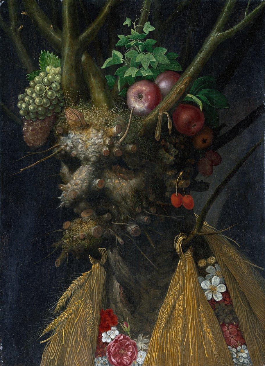 Fire årstider i ét hoved af Giuseppe Arcimboldo