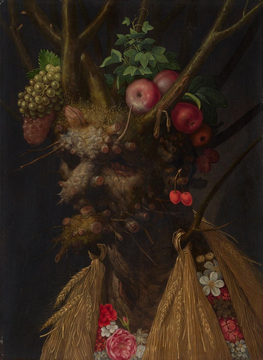 Fire årstider i ét hoved af Giuseppe Arcimboldo