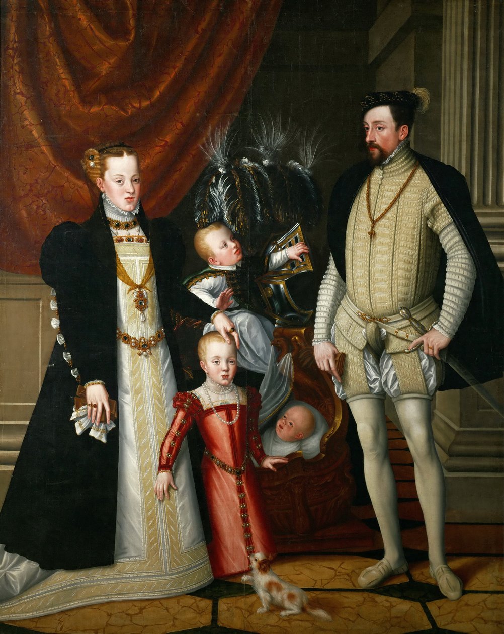 Den hellige romerske kejser Maximilian II af Østrig 1527-1576 og hans kone Infanta Maria af Spanien med af Giuseppe Arcimboldo