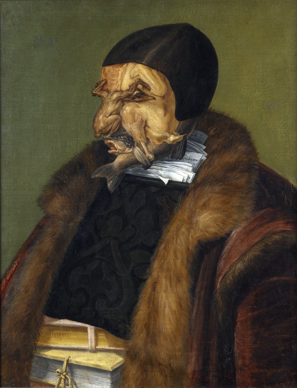 "" Le Juriste "" Peinture de Giuseppe Arcimboldi (Arcimboldo) (1527-1593) 1566 Dim. 64x51 cm, Nationalmuseum, Stockholm af Giuseppe Arcimboldo
