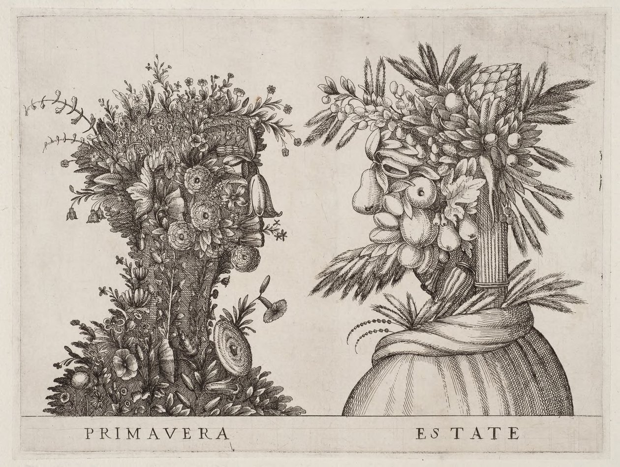 De fire årstider «Forår Sommer» af Giuseppe Arcimboldo