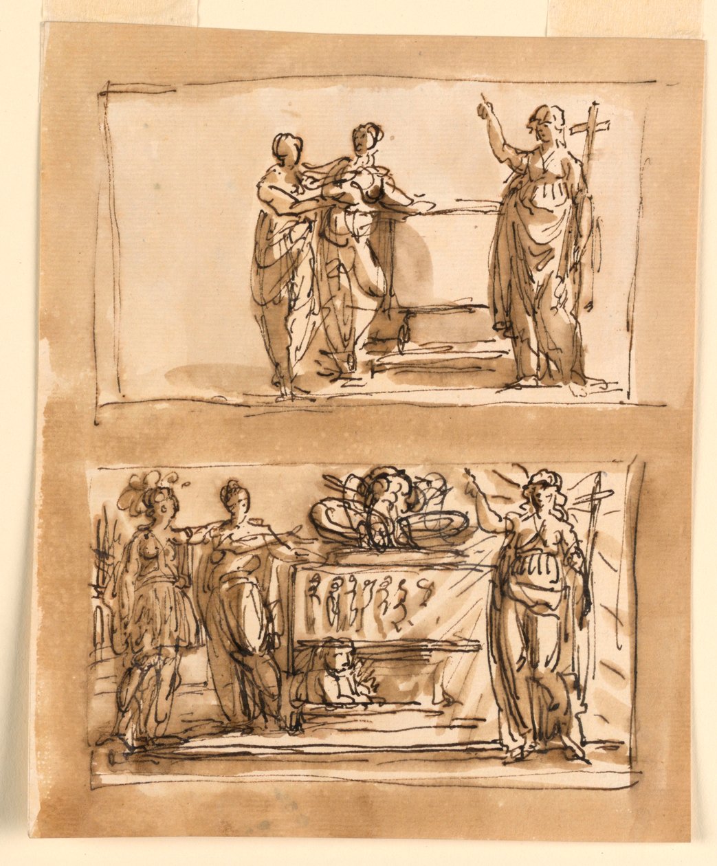 Sarkofag og allegoriske figurer af Giuseppe Barberi