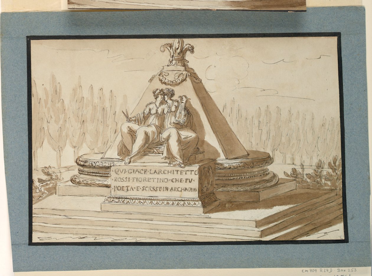 Gravmonument for arkitekt Filipp del Rosso af Giuseppe Barberi