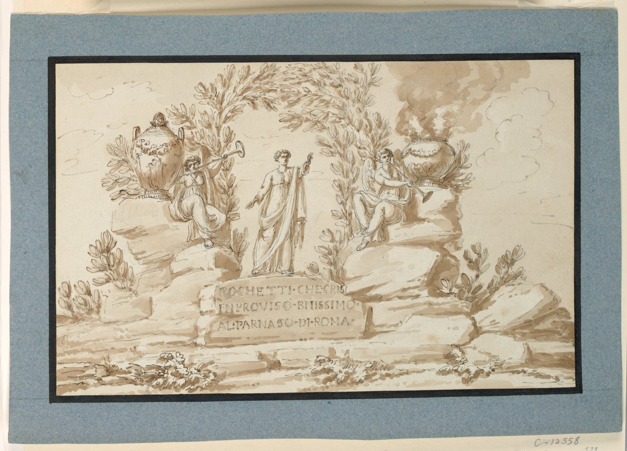 Gravmonument for improvisator Rochetti af Giuseppe Barberi