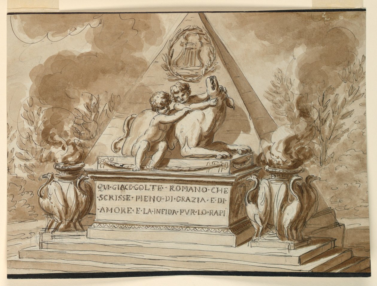 Gravmonument for digteren Colte i Rom af Giuseppe Barberi
