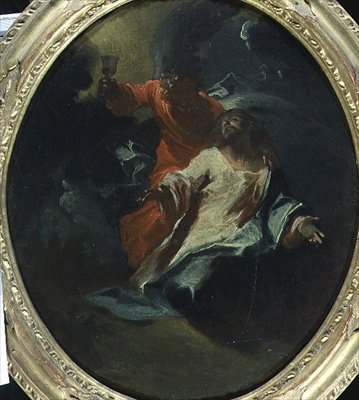 Kristus på Oliebjerget, ca.1730 (olie på lærred) af Giuseppe Bazzani