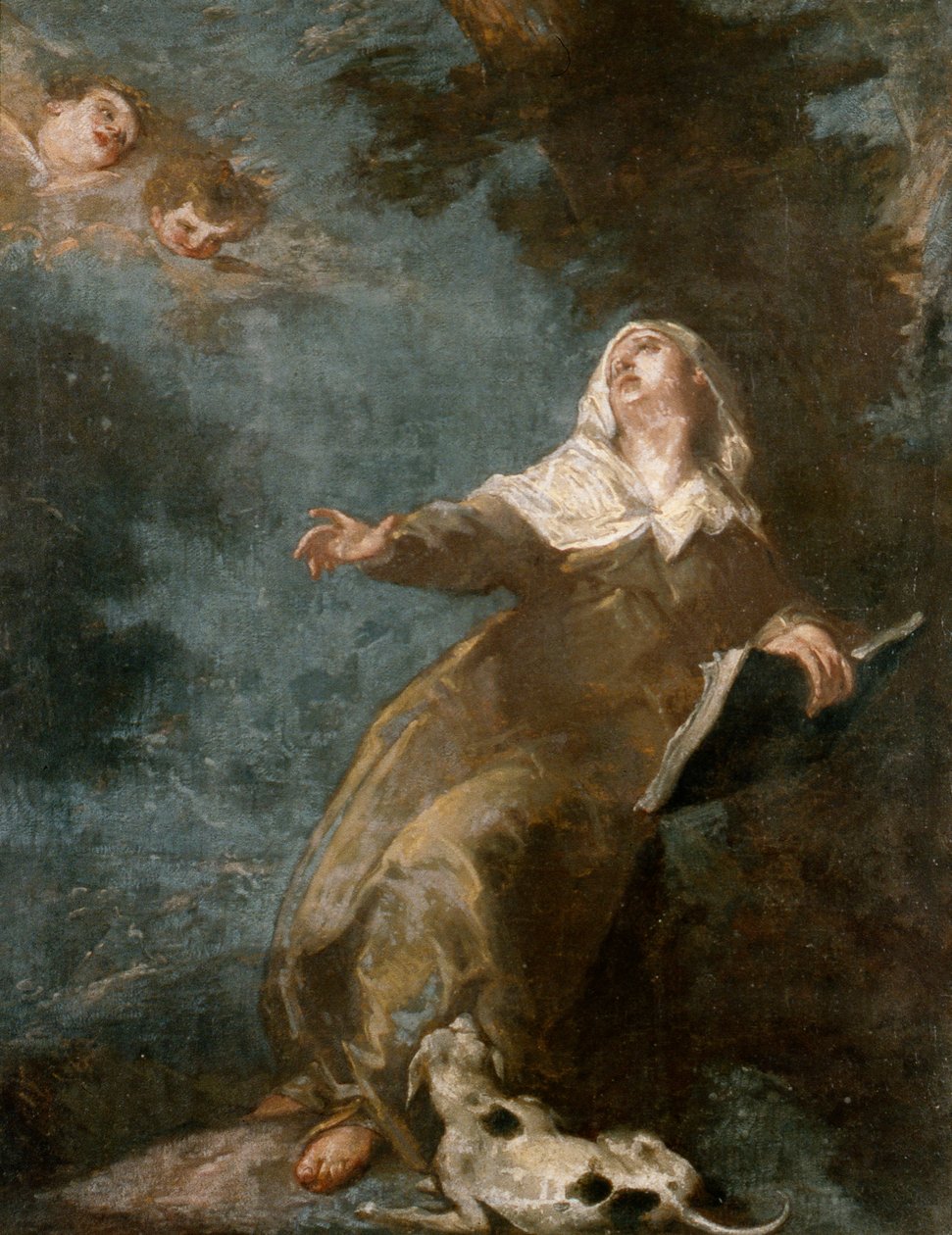 Sankt Margaretha af Cortona (olie på lærred) af Giuseppe Bazzani