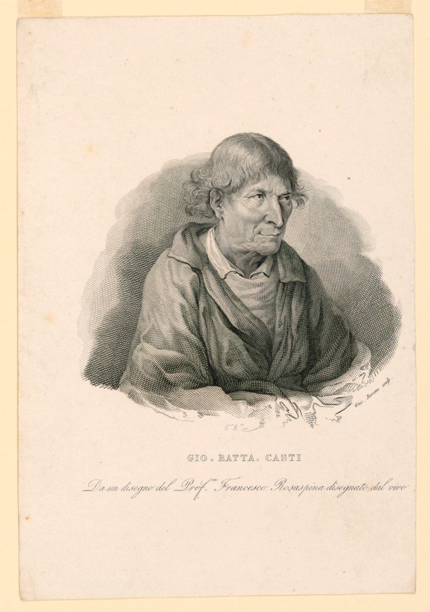 Portræt af Giovanni Battista Casti (1721-1803) af Giuseppe Beretta