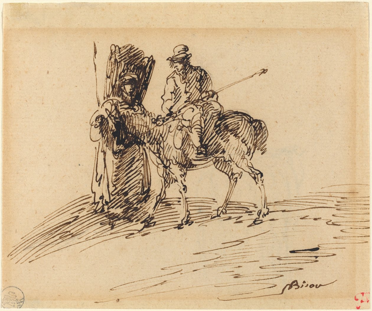 Rytter med Bonde af Giuseppe Bernardino Bison