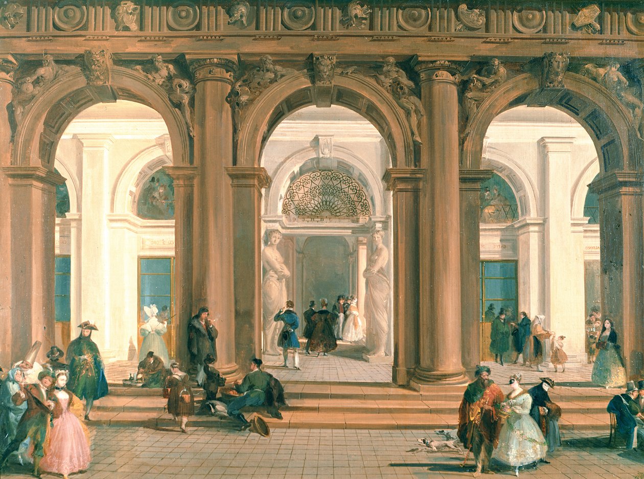 Indgangen til Biblioteca Marciana, Piazzettaen, Venedig af Giuseppe Bernardino Bison