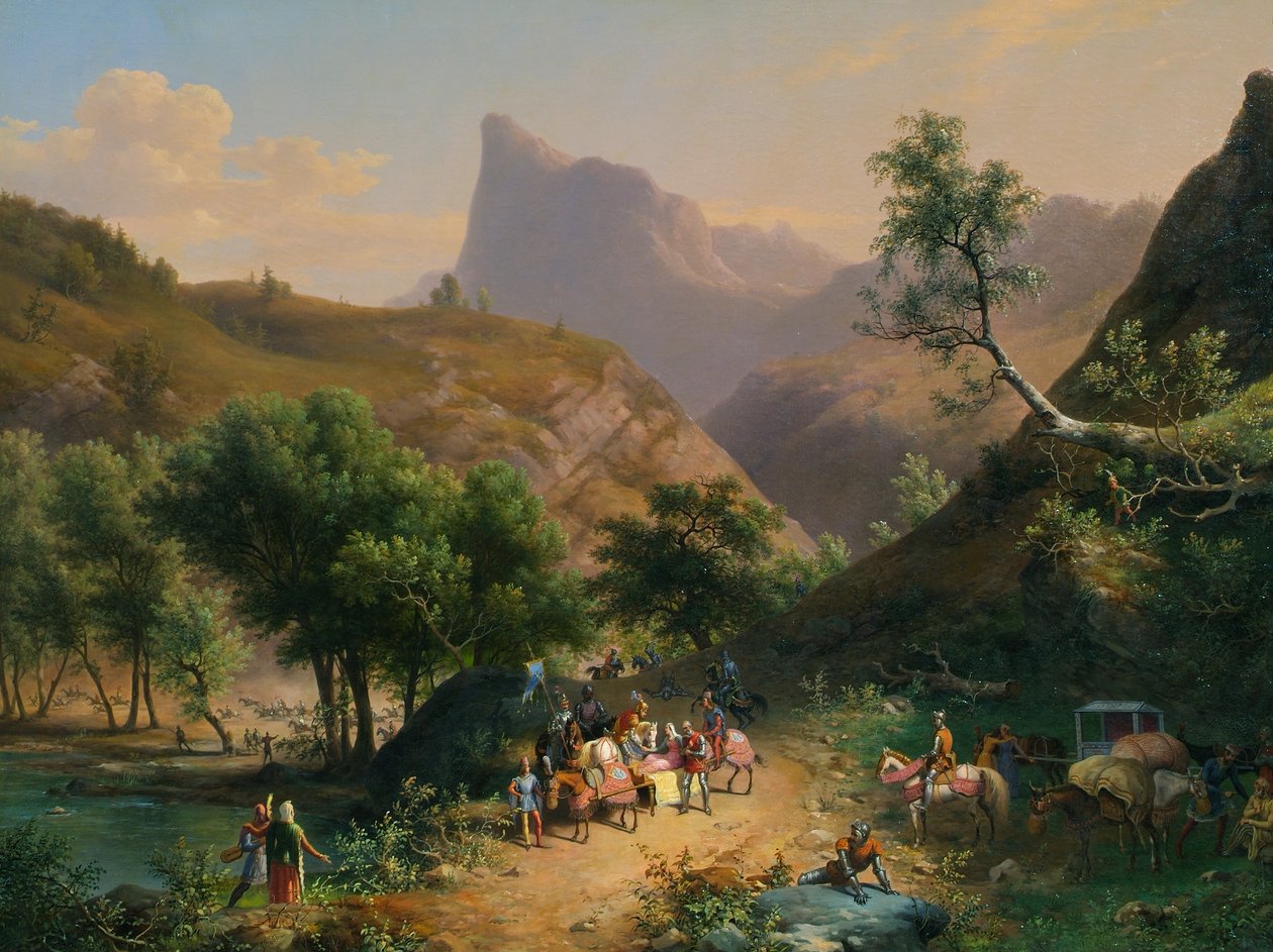 Bortførelse af datteren til hertugen af ​​Genève (?) af Thomas af Savoyen af Giuseppe Bisi