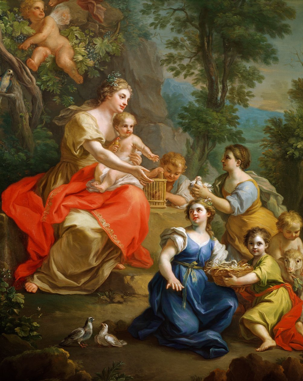 Allegori over uskylden, af Giuseppe Bonito (1707-1789), detalje af Giuseppe Bonito