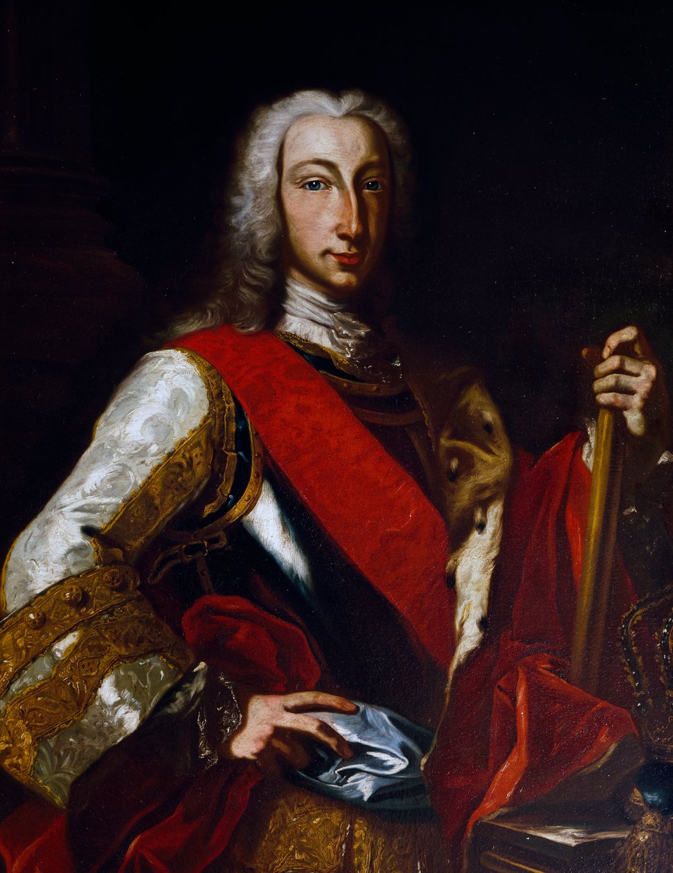 Portræt af Charles III af Bourbon (1716-1788), konge af Spanien, senere Charles VII som konge af Napoli, maleri af Giuseppe Bonito (1707-1789) af Giuseppe Bonito