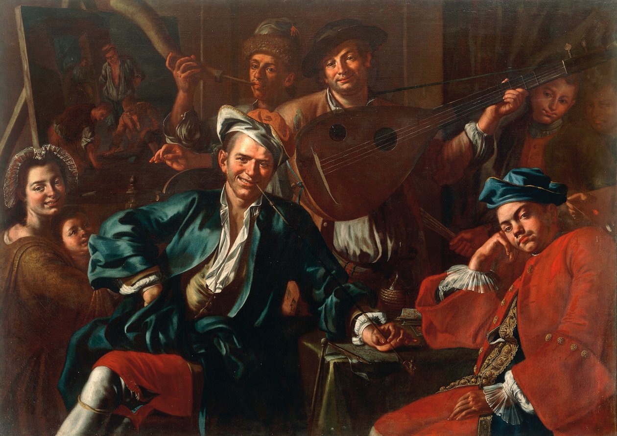Malerens atelier af Giuseppe Bonito (1707-1789), ca 1740 af Giuseppe Bonito