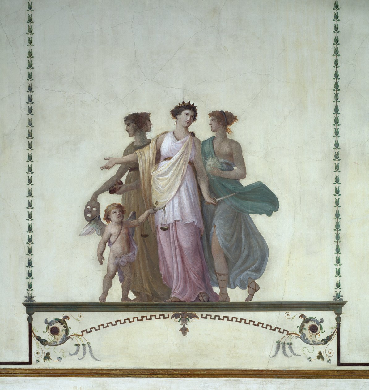 Allegori om komedie, retfærdighed og sandhed (fresco) af Giuseppe Borsato
