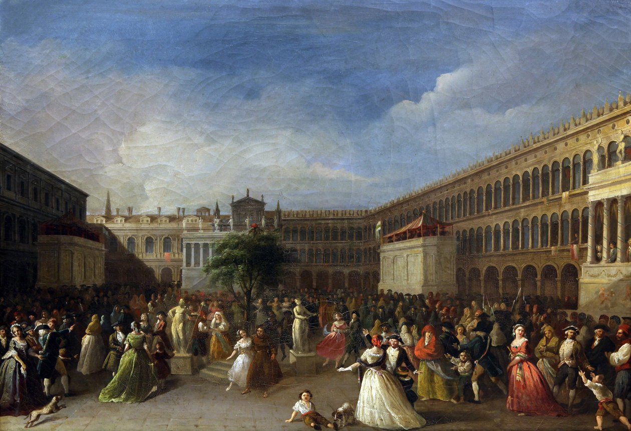 Frihedens træ rejst på Piazza San Marco, 4. juni 1797, 1797. af Giuseppe Borsato