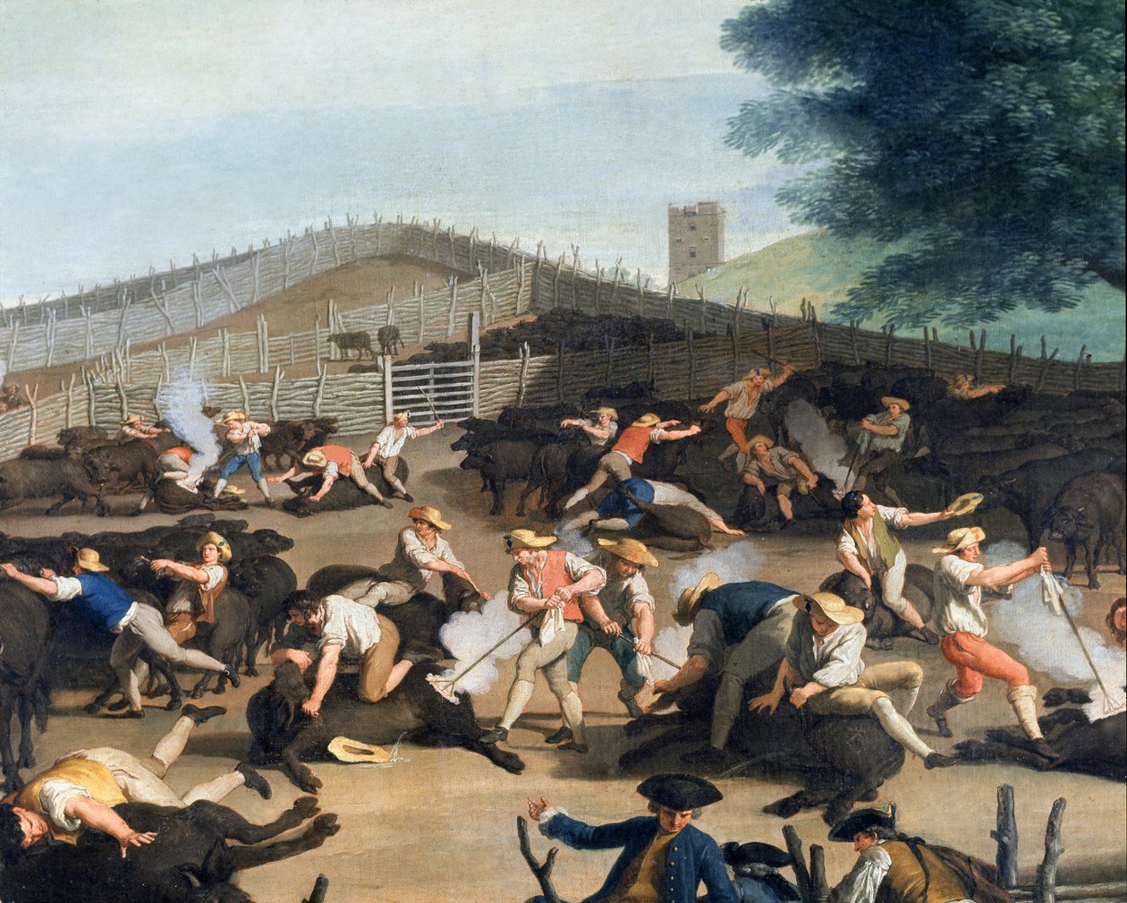 Husdyrmærkning nær Rom, detalje (maleri af Giuseppe Bottani