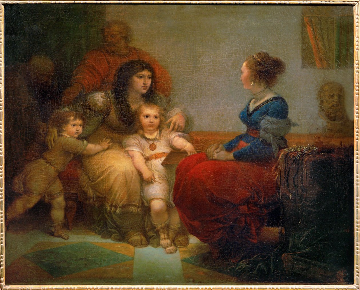 Cornelie, mere des Gracques - Cornelia, Gracchiernes mor med sine sønner Tiberius og Gaius og sin datter Sempronia ... af Giuseppe Cades