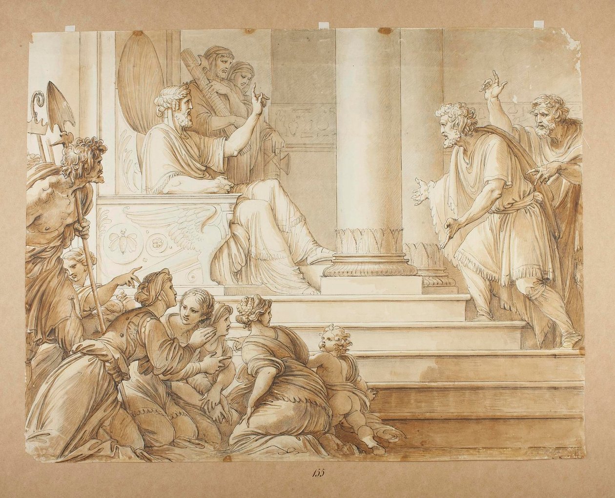 Moses konfronterer faraoen af Giuseppe Cades
