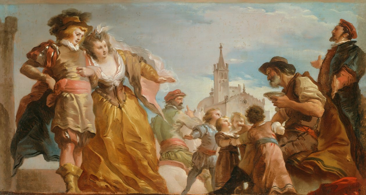 Mødet mellem Gautier, grev af Antwerpen, og hans datter, Violante, ca. 1787. af Giuseppe Cades