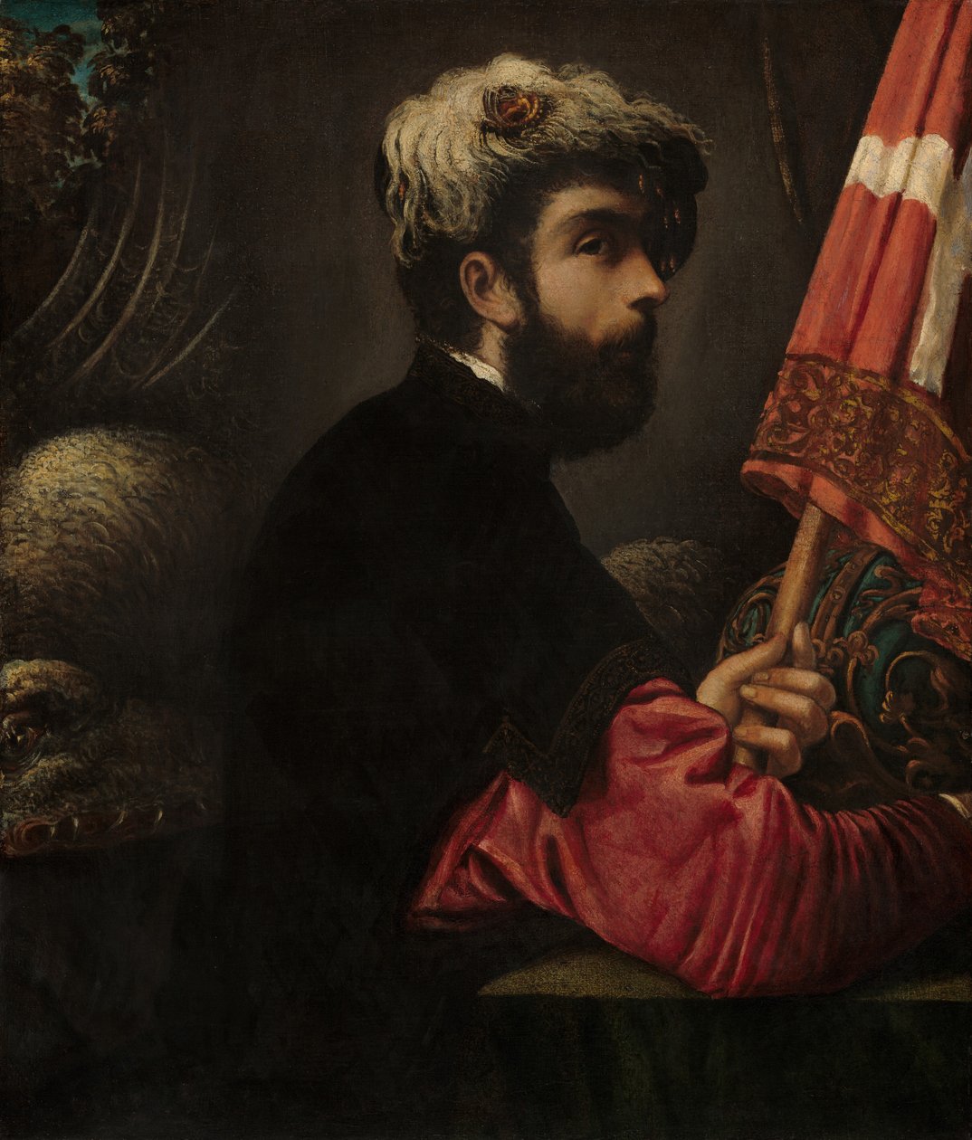 Portræt af en mand som Saint George, ca. 1620