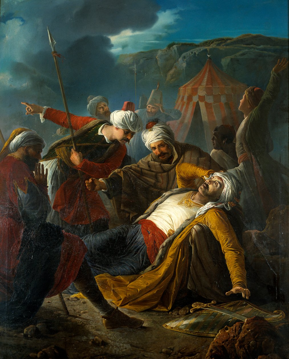Draguts død, den store belejring af Malta i 1565, 1867 af Giuseppe Cali