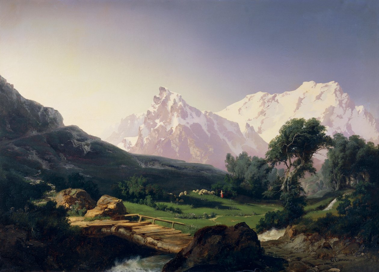 Alpine tinder, Gressoney Valley, af Giuseppe Camino (1818-1890) af Giuseppe Camino