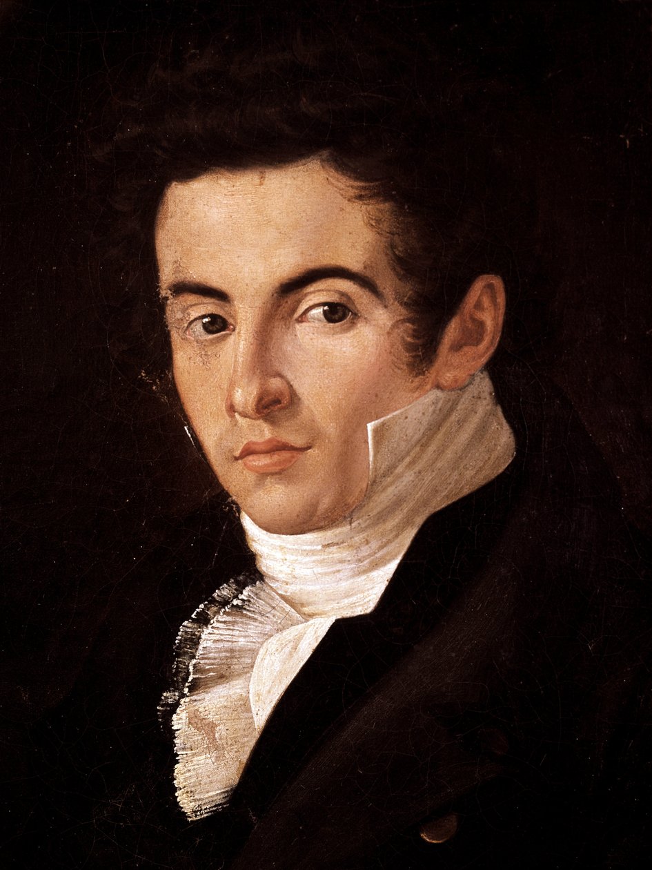 : Portræt af komponisten Vincenzo Bellini (1801-1835). Maleri af Giuseppe Cammarano (1766-1850). Napoli, San Martinos nationalmuseum (San Martino Nationalmuseum) af Giuseppe Cammarano