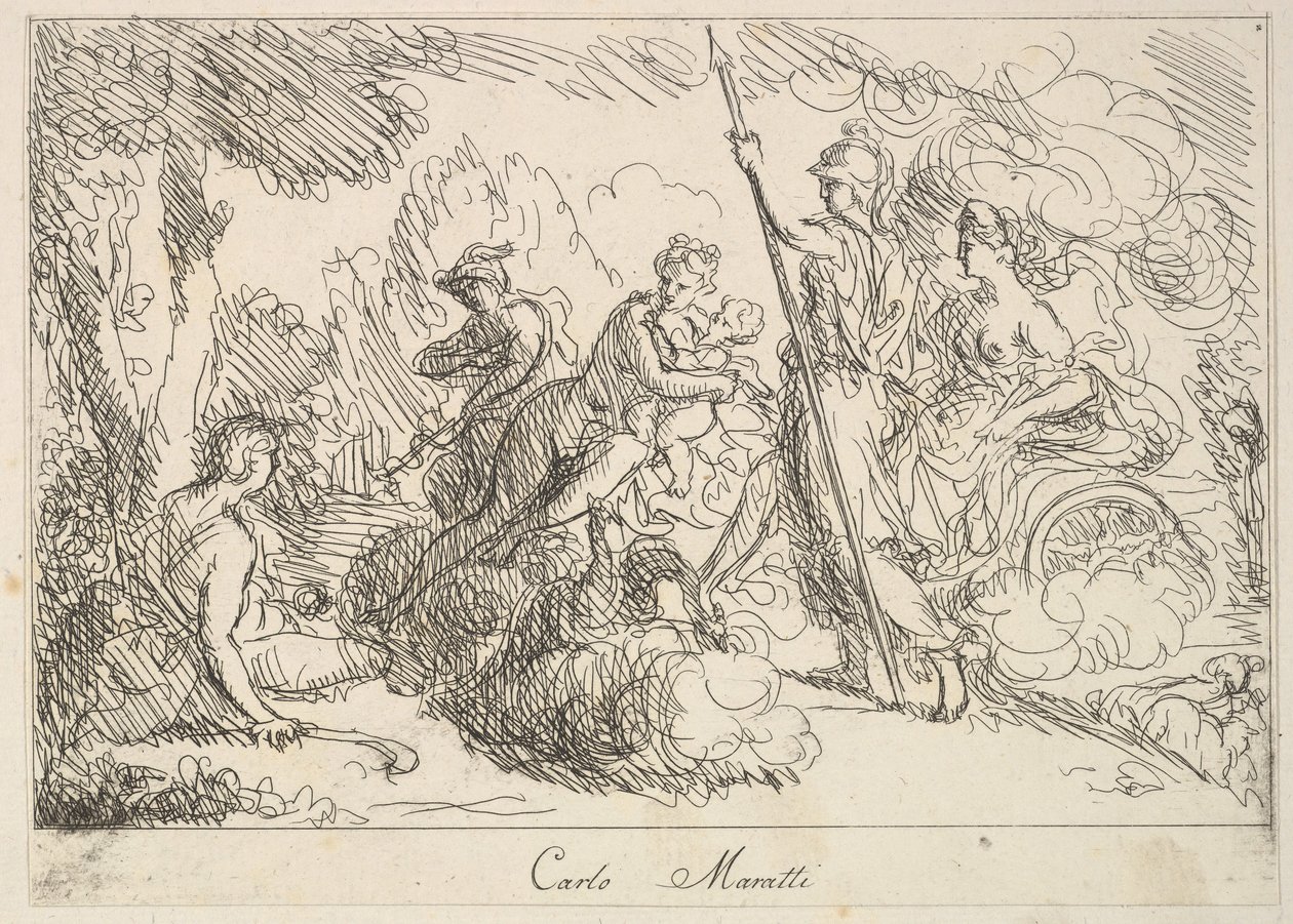 Guder og gudinder i et landskab, 1740-1802. af Giuseppe Canale