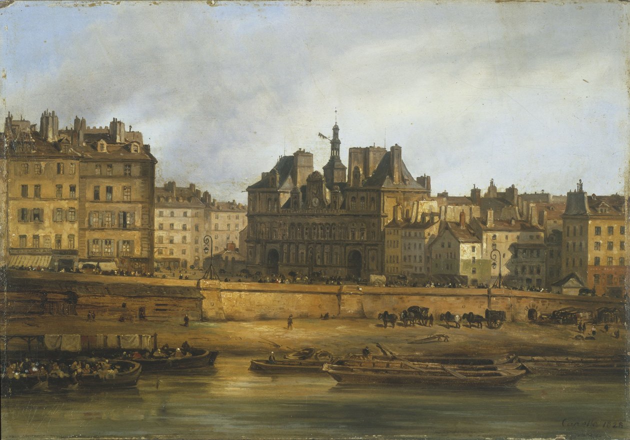 Hôtel de Ville og Place de Grève, set fra Ile de la Cité af Giuseppe Canella