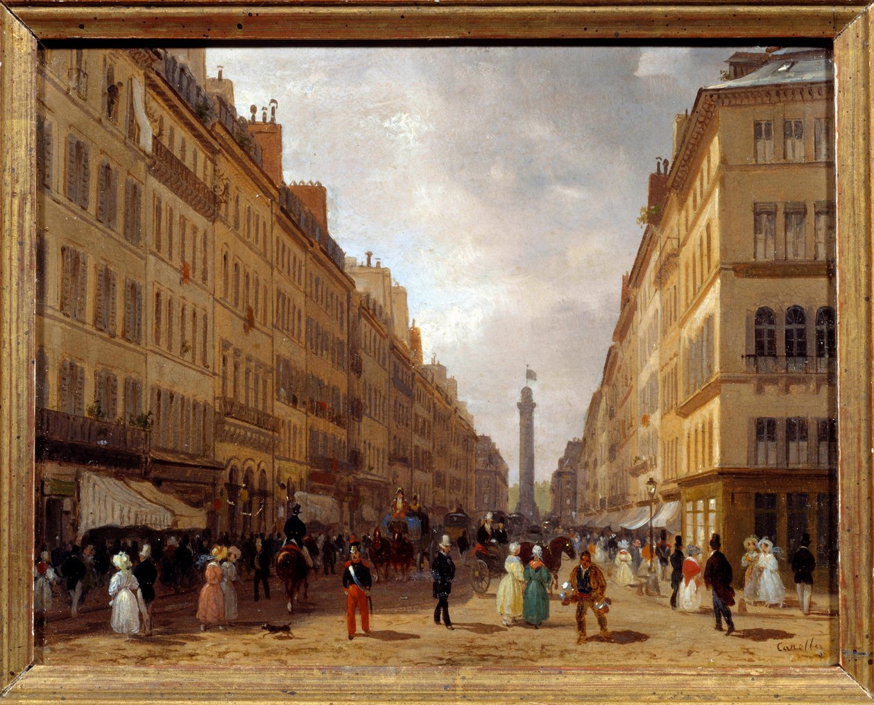 Udsigt over rue de la Paix i Paris maleri af Giuseppe Canella (1788-1847) 1830 Søn. 0,31x0,16 m Paris, Musee Carnavalet - Udsigt over Rue de la Paix i Paris. Maleri af Giuseppe Canella (1788-1847) af Giuseppe Canella