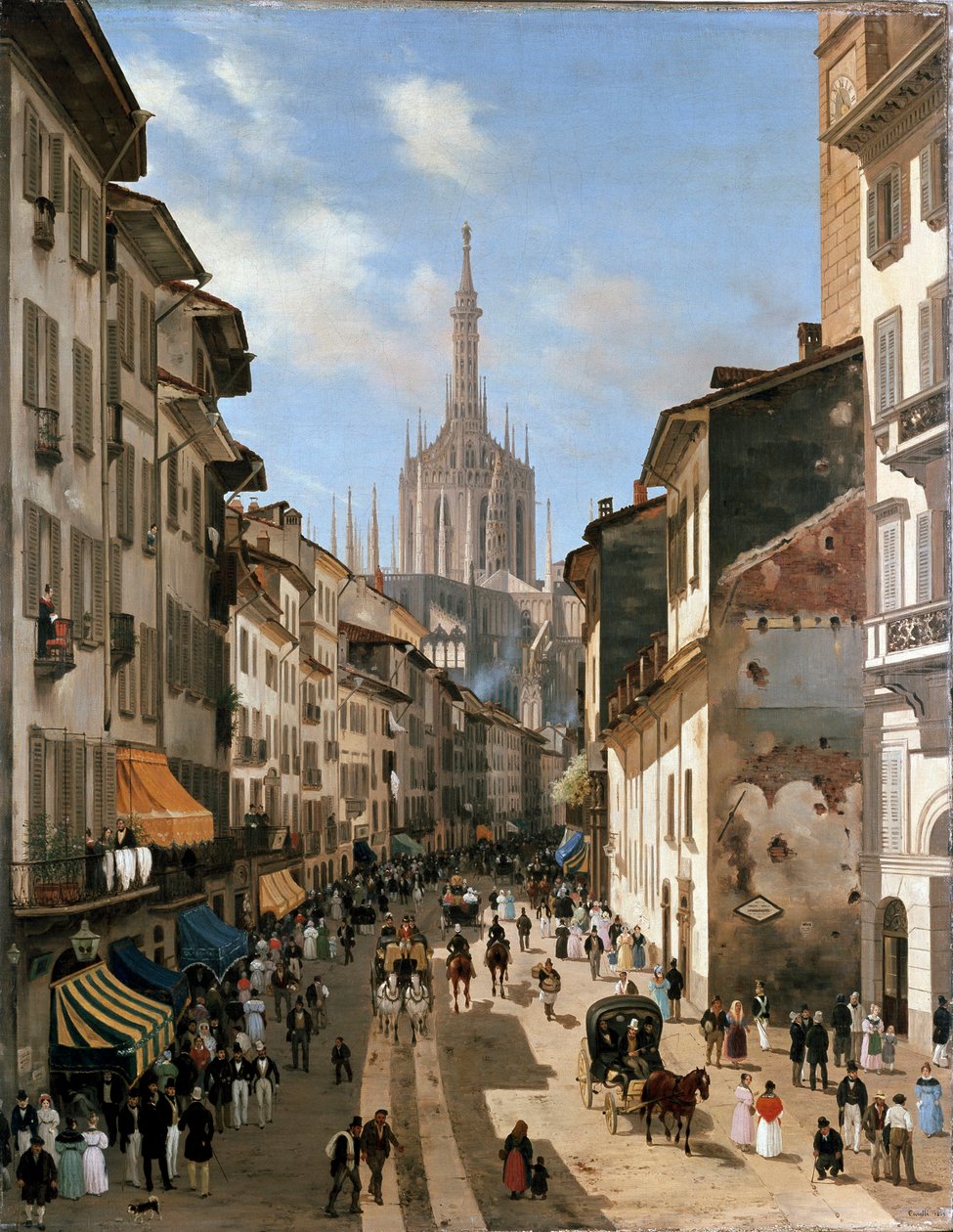 Udsigt over gaden Corsia dei Servi (maleri, ca. 1839) af Giuseppe Canella